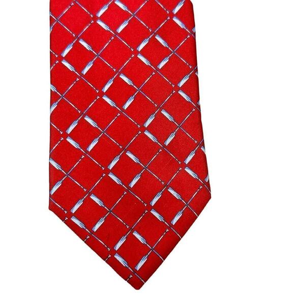 Brooks Brothers Makers Mens Tie Necktie Red Novelty Boat Paddles Silk Tied - Picture 3 of 5